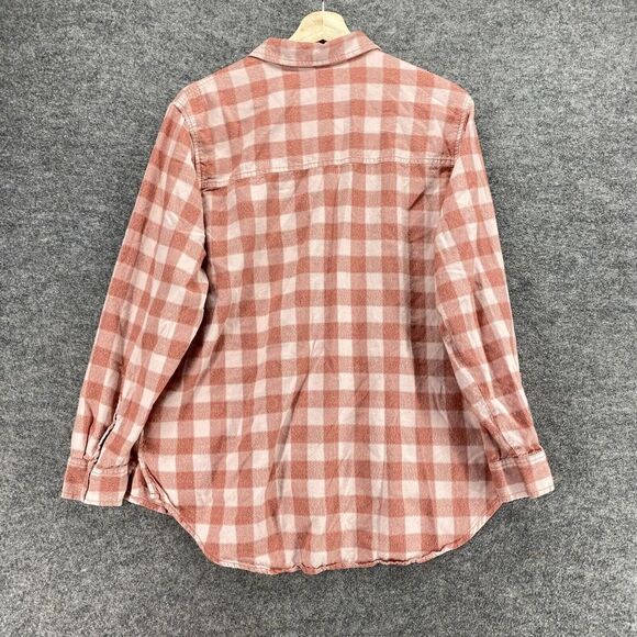 Universal Thread Shirt Women L Large Pink Plaid Button Up Collared Long Sleeve - Picture 2 of 7